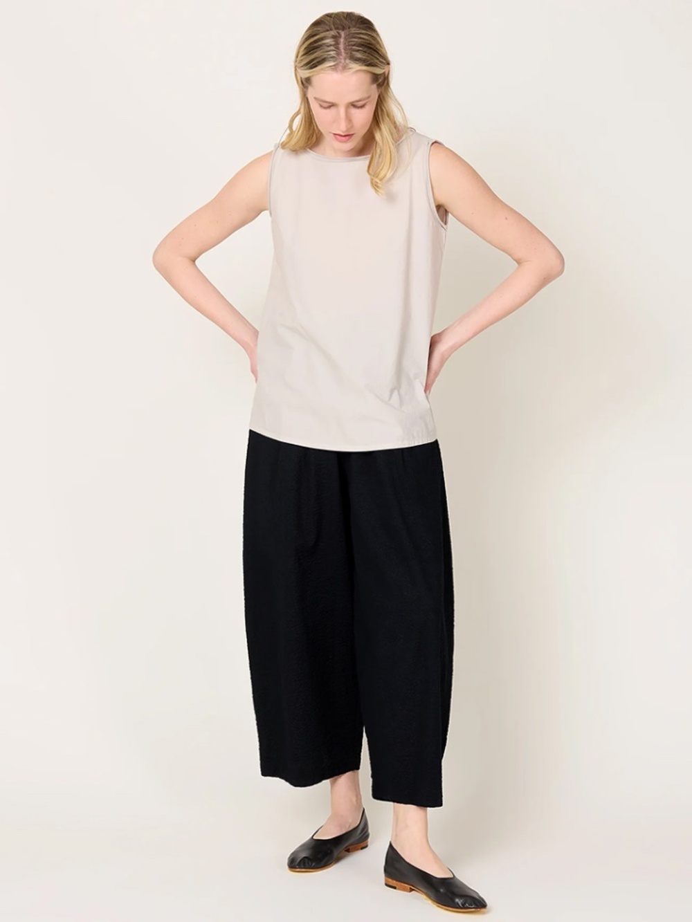 Black Crane wide leg pant trouser cotton wool blend la garconne totokaelo S - Picture 3 of 12